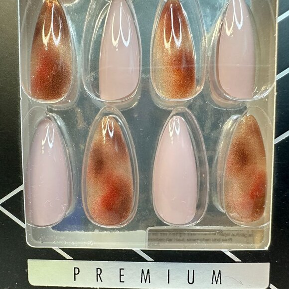Ardell Nail Addict Premium Press-On Nails Set Tortoise Shell Graphic Foil NEW - Picture 2 of 7